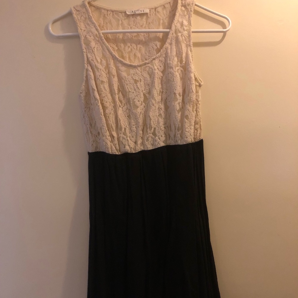 White and black dress